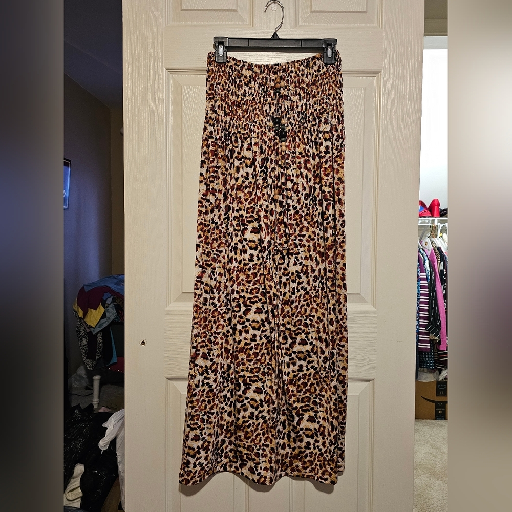 Isla Bonita Leopard Print Maxi Skirt One Size
